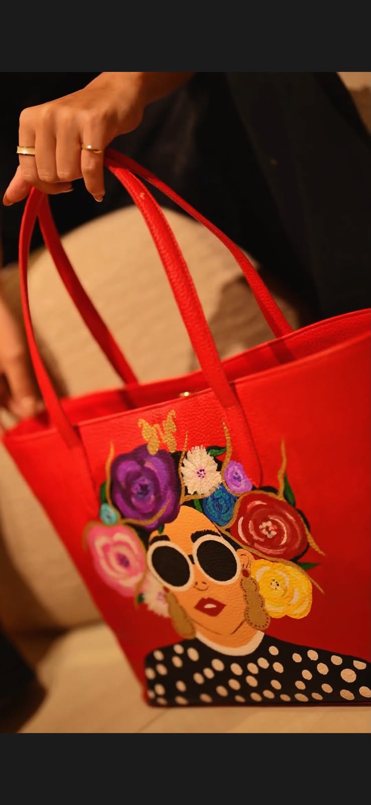 Floral red bag