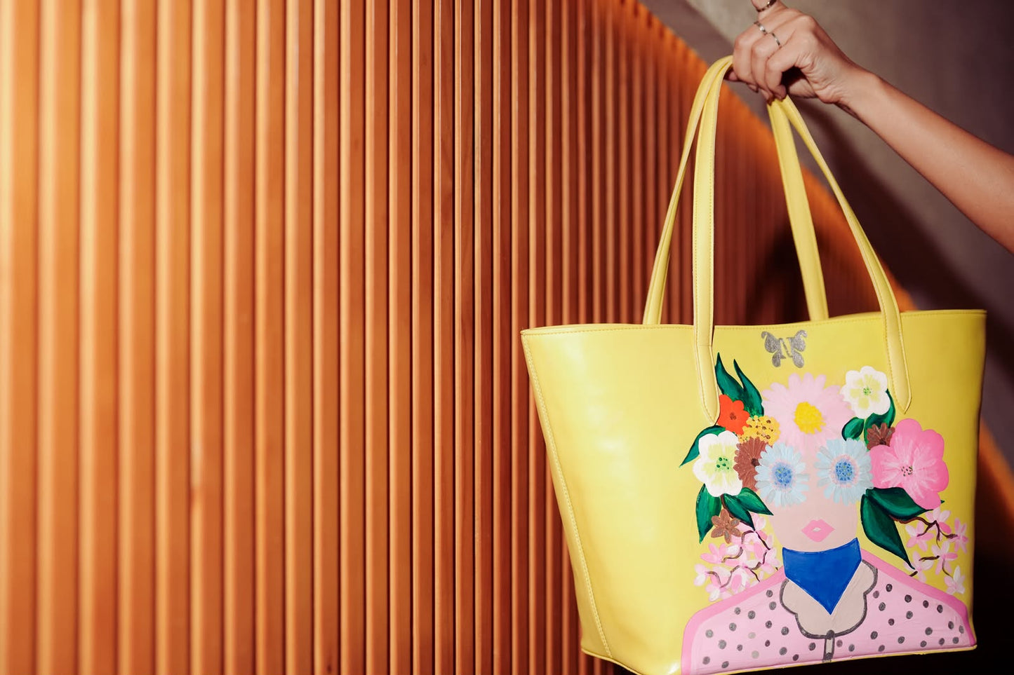 Floral yellow bag