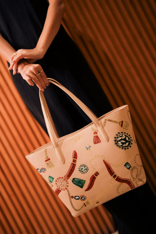 Golden biege bag