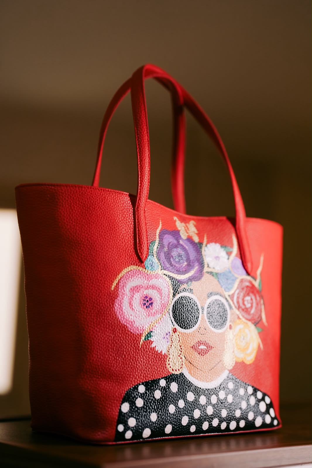 Floral red bag
