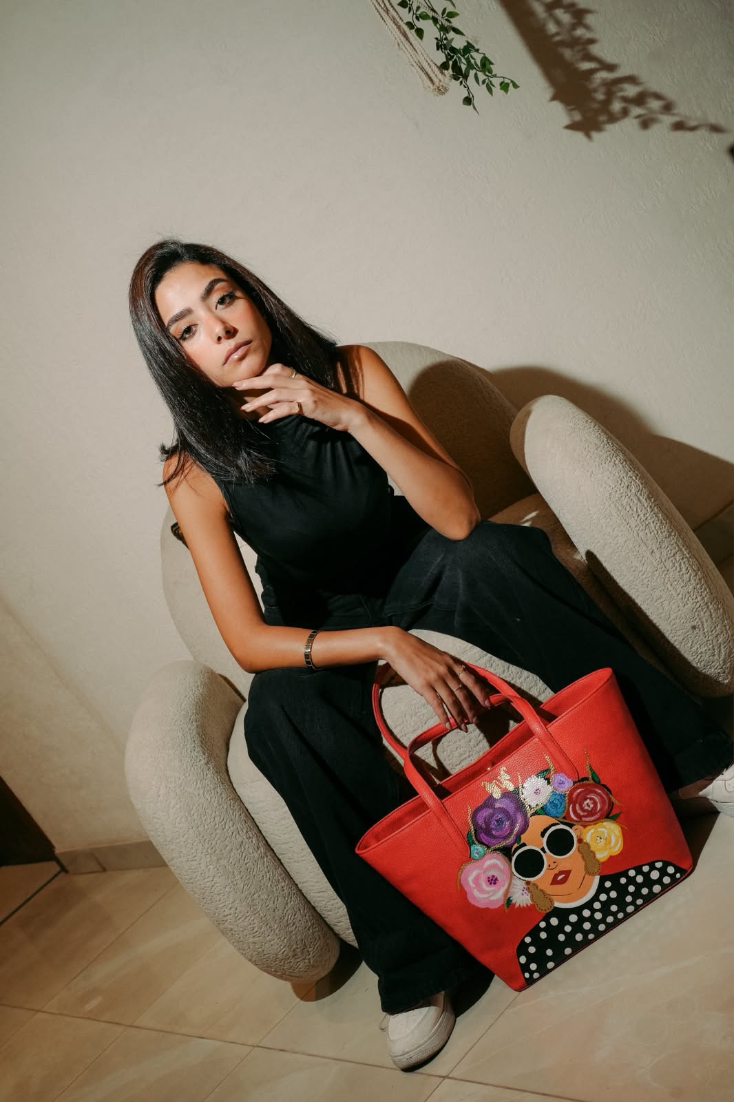 Floral red bag